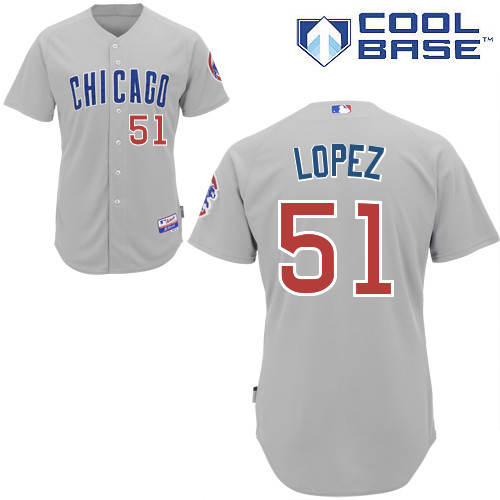 Rafael Lopez #51 mlb Jersey-Chicago Cubs Women's Authentic Road Gray Baseball Jersey